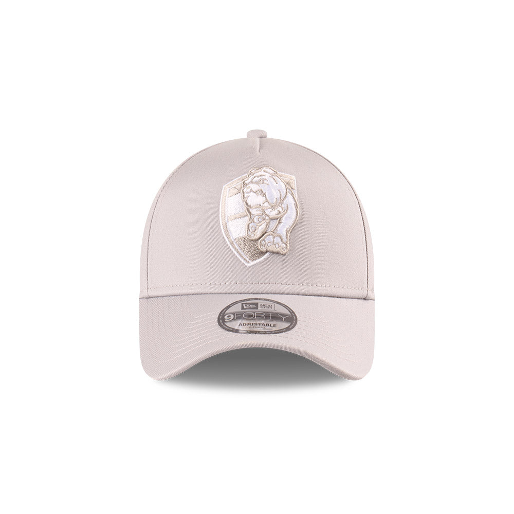 Western Bulldogs Hat - 2025 Grey White 9Forty A-Frame AFL Snapback Cap - New Era